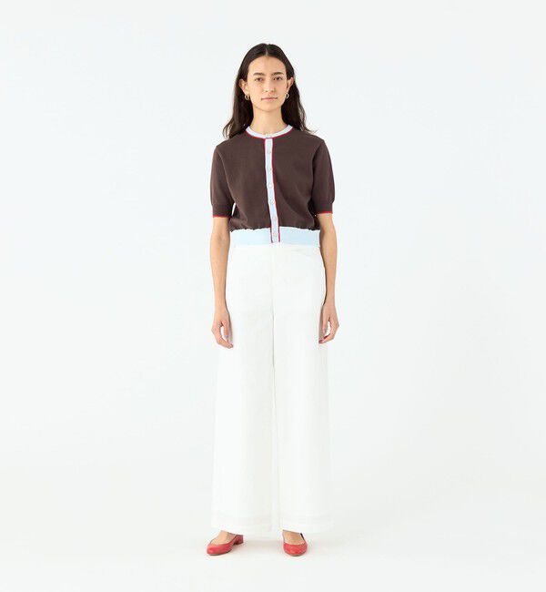 MACPHEE「ドライコットン ハーフスリーブカーディガン」|カーディガン|