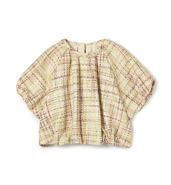 Ballsey「モザイクツイード パフブラウス」|シャツ・ブラウス|54 グリーン系