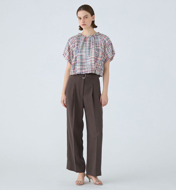 Ballsey「モザイクツイード パフブラウス」|シャツ・ブラウス|