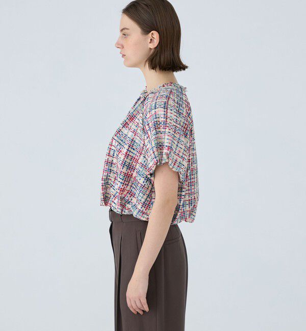 Ballsey「モザイクツイード パフブラウス」|シャツ・ブラウス|