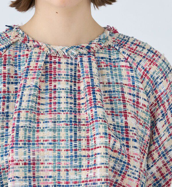 Ballsey「モザイクツイード パフブラウス」|シャツ・ブラウス|