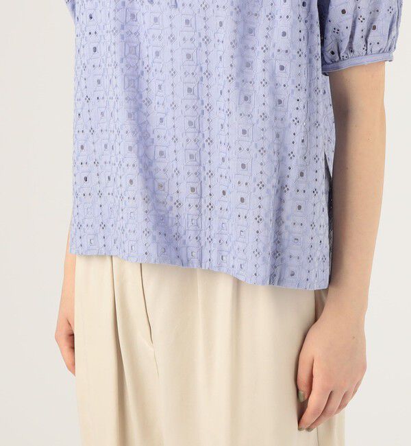 Ballsey「ボイルスクエアエンブロイダリー パフスリーブブラウス」|シャツ・ブラウス|