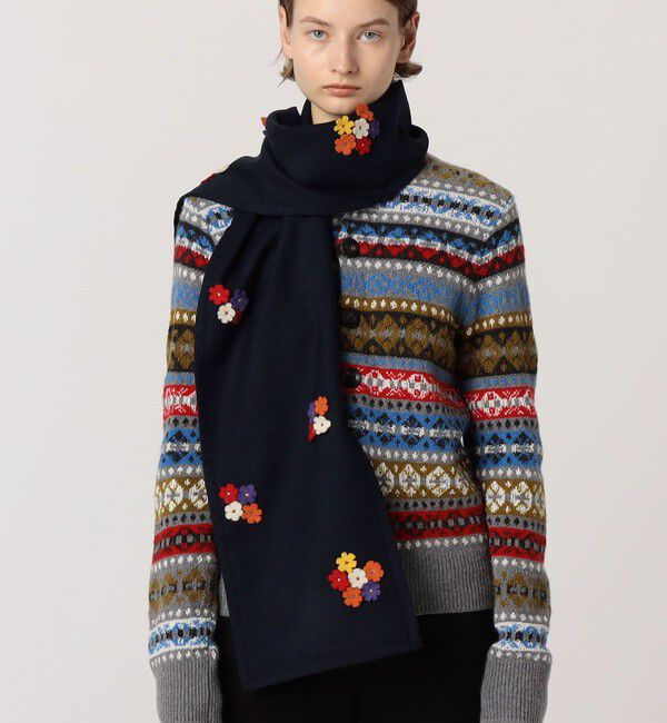 TOMORROWLAND GOODS「BODE DANTHUS APPLIQUE フラワーモチーフマフラー」|マフラー|