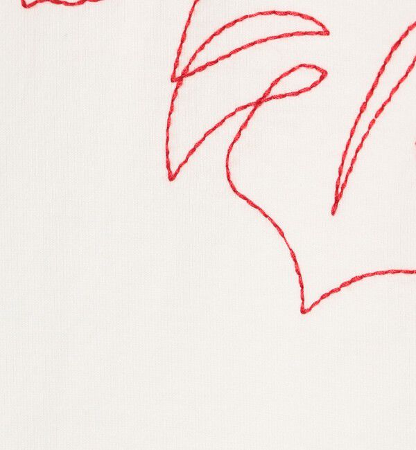 MACPHEE「ボタニカルエンブロイダリー ハーフスリーブTシャツ」|Tシャツ・カットソー|