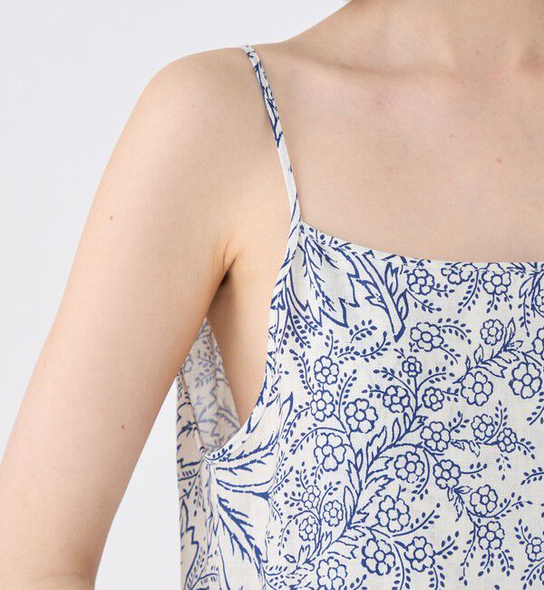 SOULEIADO「リネンプリント ラップキャミソールドレス」|ワンピース|