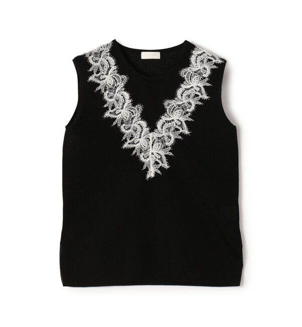 Ballsey「レーステープコンビ ノースリーブプルオーバー」|ニット・セーター|19 ブラック