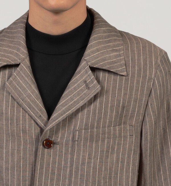 TOMORROWLAND MENS「リネン ダブルポケット シャツジャケット SOLBIATI」|ブルゾン・スタジャン|