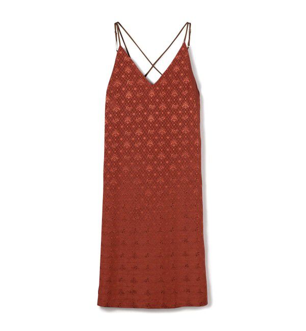 SOULEIADO「ポリエステルレーヨンプリント キャミソールワンピース」|ワンピース|29 ダークオレンジ