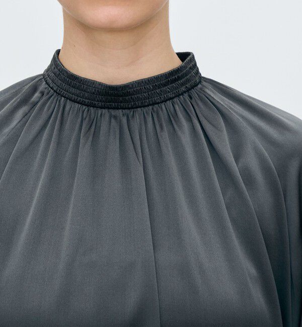 TOMORROWLAND collection「ウォッシャブルシルク シャーリングカラーブラウス」|シャツ・ブラウス|