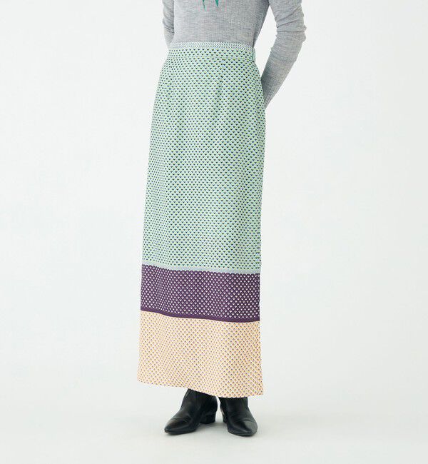 SOULEIADO「パネルプリント ナロースカート」|タイト|
