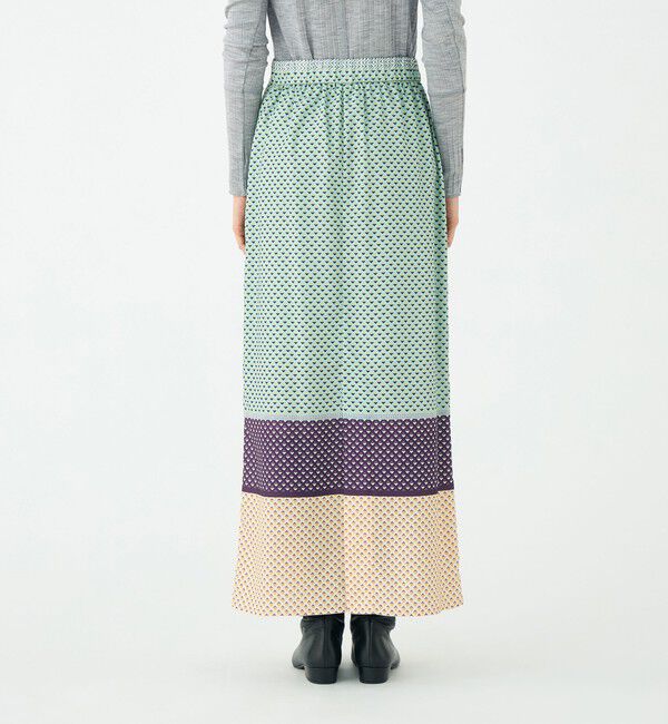 SOULEIADO「パネルプリント ナロースカート」|タイト|