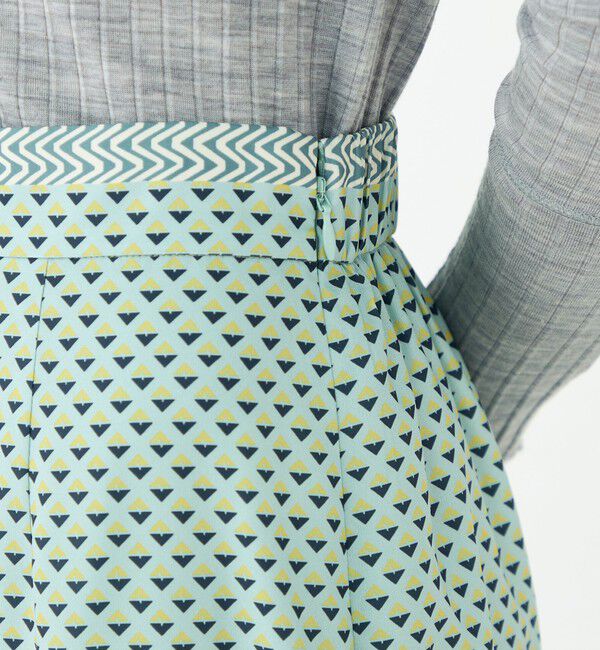 SOULEIADO「パネルプリント ナロースカート」|タイト|