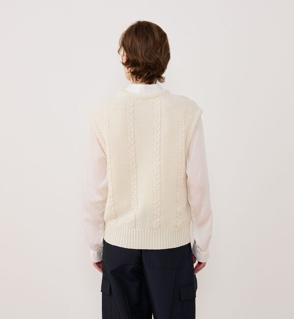 GALERIE VIE「ウールヘンプケーブル クルーネックベスト」|ベスト・ジレ|