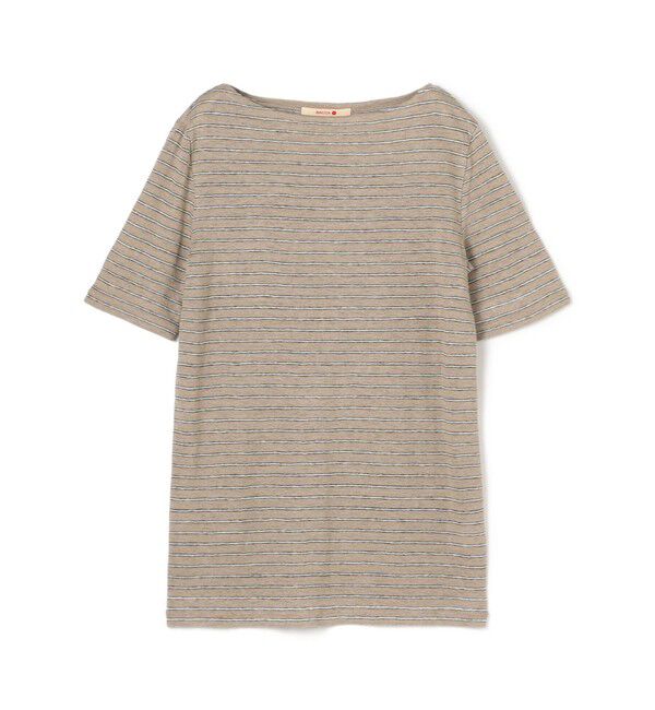 BACCA「リネンボーダー ハーフスリーブTシャツ」|Tシャツ・カットソー|42 ライトベージュ系