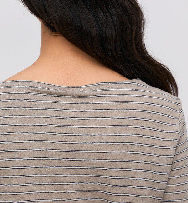 BACCA「リネンボーダー ハーフスリーブTシャツ」|Tシャツ・カットソー|