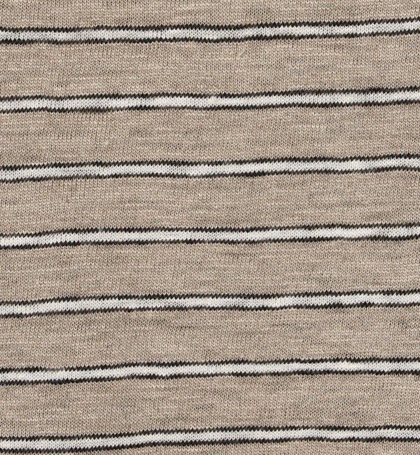 BACCA「リネンボーダー ハーフスリーブTシャツ」|Tシャツ・カットソー|