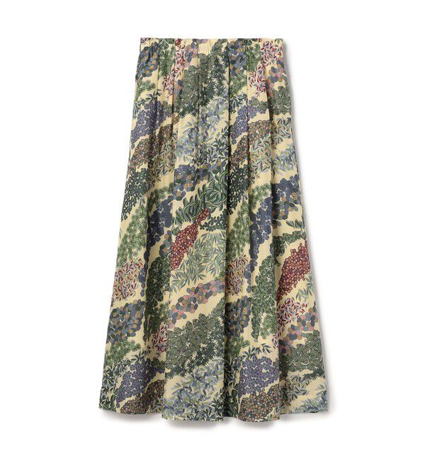 CABaN「 FLOWER RIVERプリント タックロングスカート」|スカート|26 オレンジ系