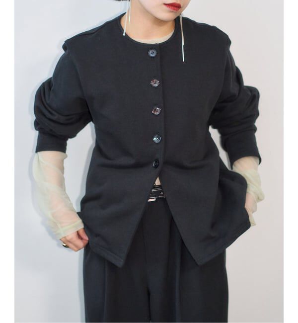  「《予約》SWEAT CARDIGAN：スウェット」|カーディガン|ブラック