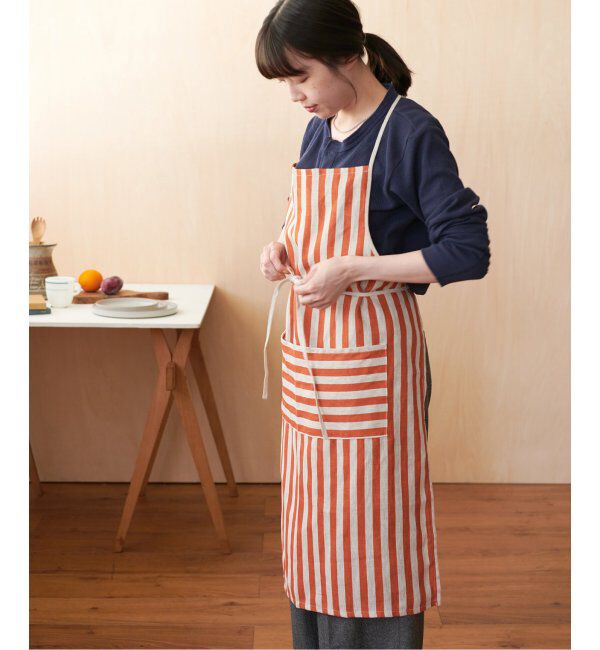 journal standard Furniture「24F1 APRON STRIPE　エプロン」|食器・キッチングッズ|オレンジ