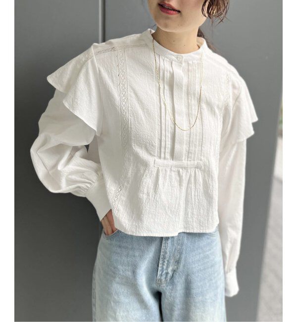 JOINT WORKS「【COMMRE/コムル】ヴィンテージライク クロップドブラウス」|シャツ・ブラウス|ホワイト