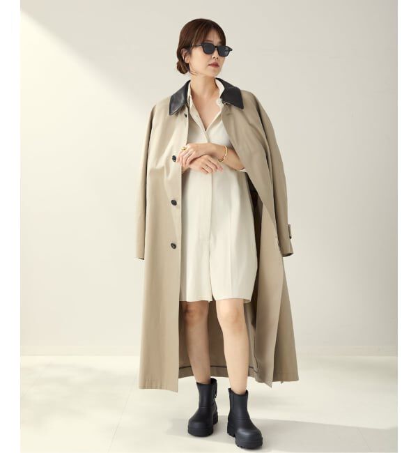 Plage「R&rsquo;IAM レザーカラーTRENCH コート」|トレンチコート|