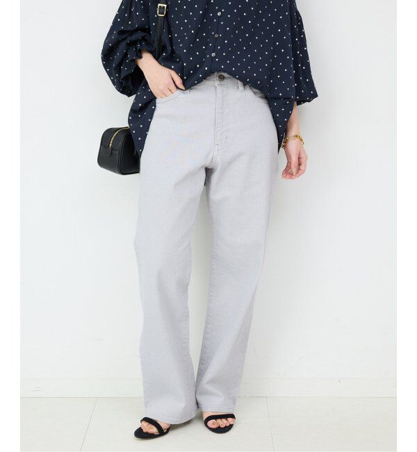 SLOBE IENA「《一部店舗・WEB限定カラーあり/追加5》LE DENIM ストレートパンツ」|デニム|グレーA