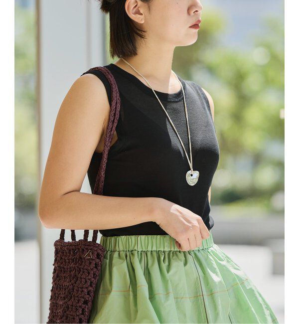 IENA LA BOUCLE「《追加》IENA LA BOUCLE 水撚りガスフライスノースリーブ」|Tシャツ・カットソー|ブラック