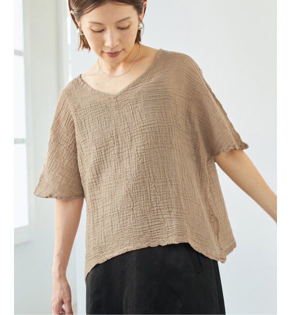 IENA「LES ATELIERS FRANCAIS DE CONFECTION ハーフスリーブトップス」|シャツ・ブラウス|