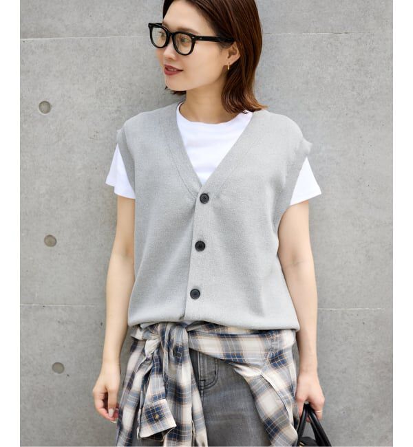 SLOBE IENA「《WEB限定/追加》総針Vネック ニットベスト」|ベスト・ジレ|