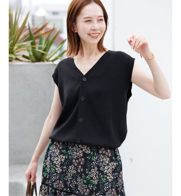 SLOBE IENA「《WEB限定/追加》総針Vネック ニットベスト」|ベスト・ジレ|