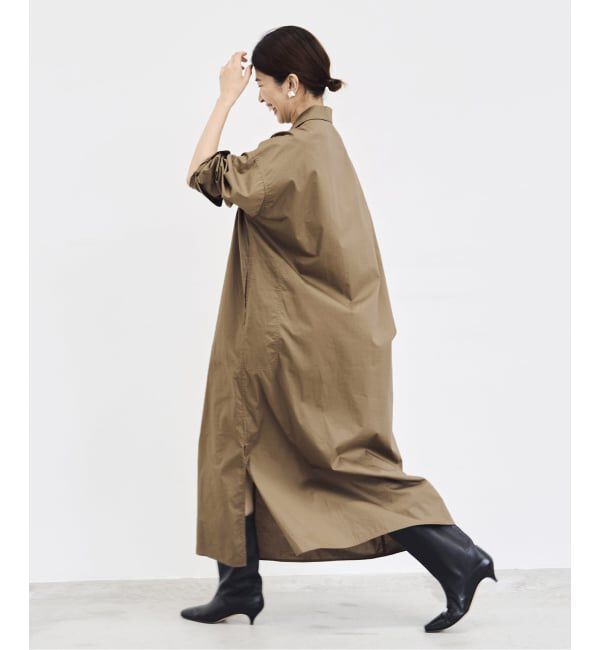 IENA「《WEB限定/追加》ハイカウントツイルシャツワンピース」|ワンピース|