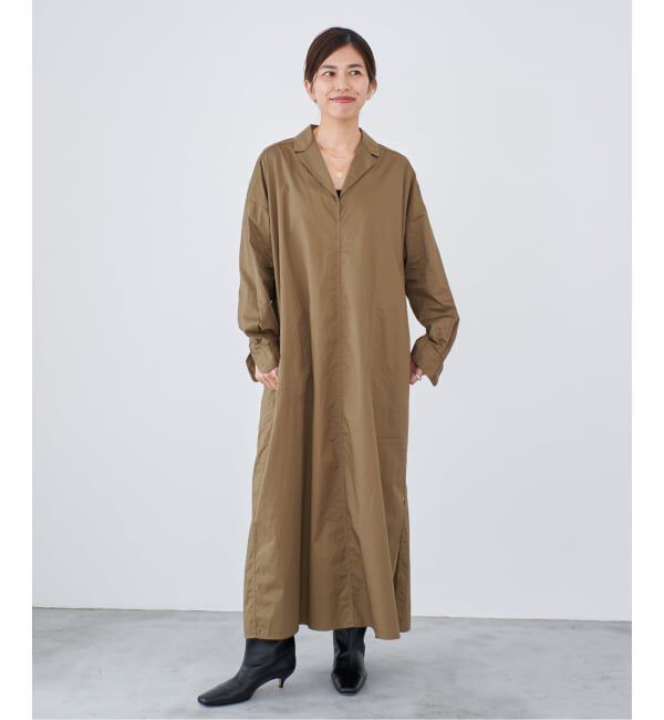 IENA「《WEB限定/追加》ハイカウントツイルシャツワンピース」|ワンピース|