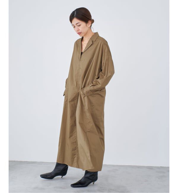 IENA「《WEB限定/追加》ハイカウントツイルシャツワンピース」|ワンピース|
