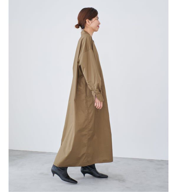 IENA「《WEB限定/追加》ハイカウントツイルシャツワンピース」|ワンピース|