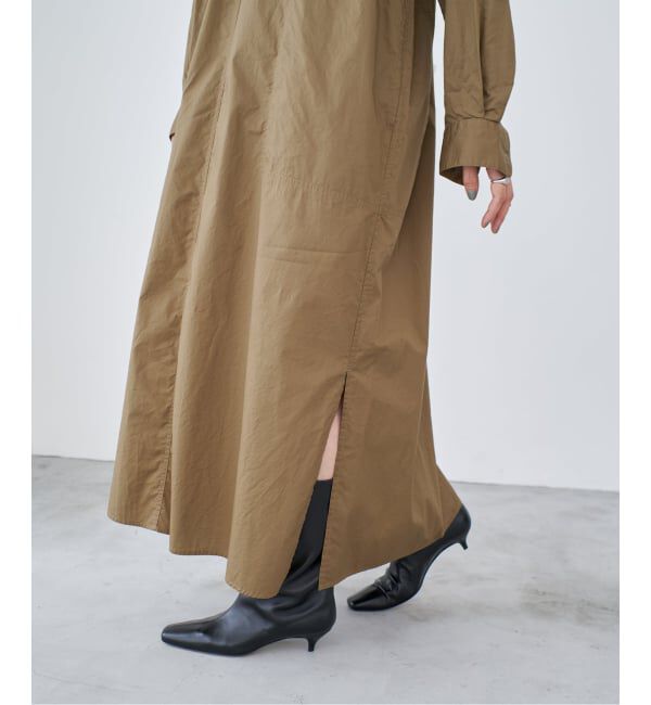 IENA「《WEB限定/追加》ハイカウントツイルシャツワンピース」|ワンピース|