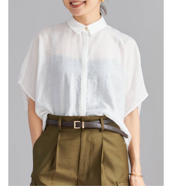IENA「《追加》リネン混 襟付きブラウス」|シャツ・ブラウス|