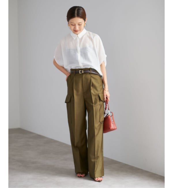 IENA「《追加》リネン混 襟付きブラウス」|シャツ・ブラウス|