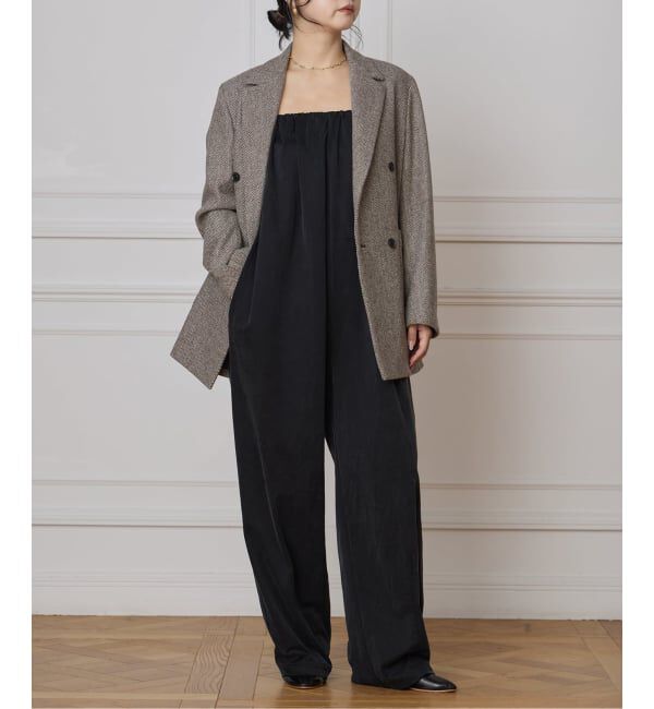 IENA LA BOUCLE「IENA LA BOUCLE キュプラベアオールインワン」|オールインワン|ブラック