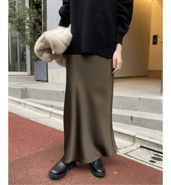 SLOBE IENA「サテンナロースカート」|スカート|