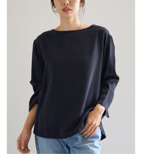 IENA「Maison IENAフィブリルTブラウス」|シャツ・ブラウス|ネイビー