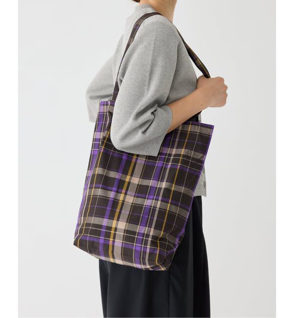 IENA「GRUPPOCINQUEカラーチェックトート」|トートバッグ|パープル