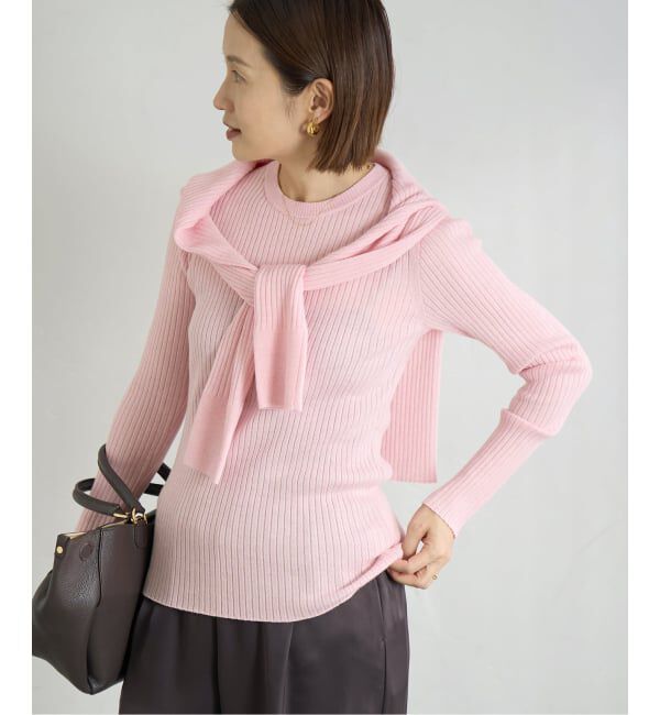 IENA「EXメリノリブ クルーネックプルオーバー」|ニット・セーター|