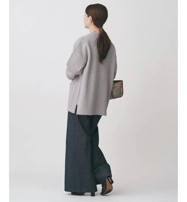 IENA「《追加》ドットボタンVネックカーディガン」|カーディガン|