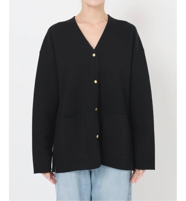 IENA「《追加》ドットボタンVネックカーディガン」|カーディガン|