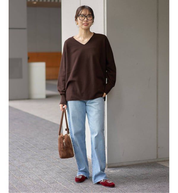 IENA「《追加4》Fineニュージーウール ニュアンス Vプルオーバー」|ニット・セーター|