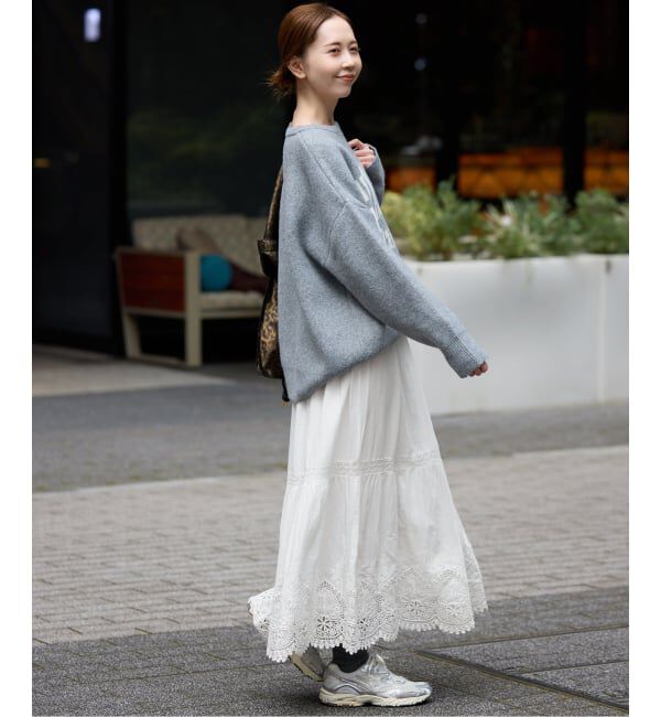 SLOBE IENA「《WEB限定/追加予約》コットンボイルケミカルレーススカート」|スカート|