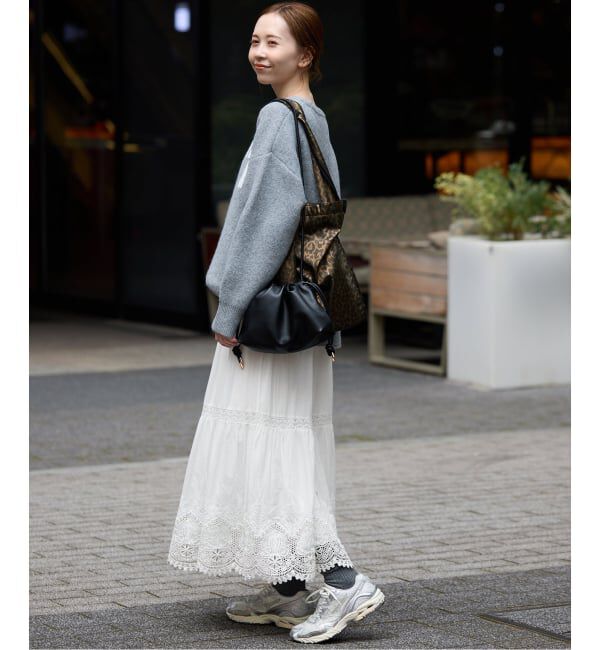 SLOBE IENA「《WEB限定/追加予約》コットンボイルケミカルレーススカート」|スカート|