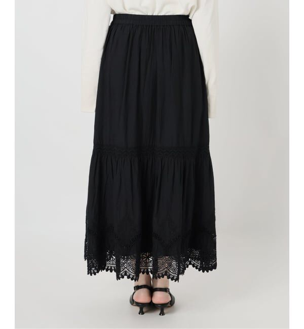 SLOBE IENA「《WEB限定/追加予約》コットンボイルケミカルレーススカート」|スカート|