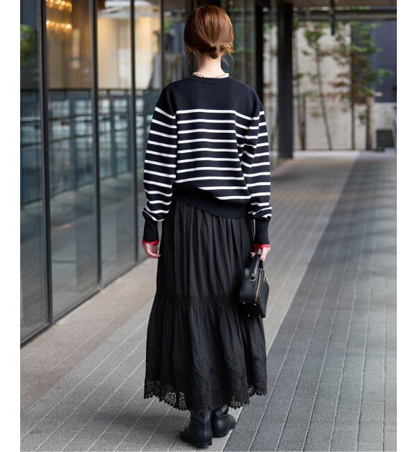 SLOBE IENA「《WEB限定/追加予約》コットンボイルケミカルレーススカート」|スカート|