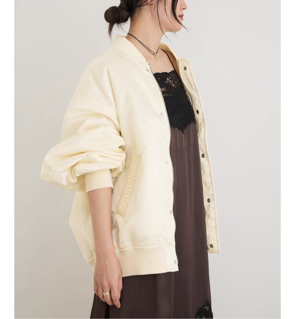 IENA LA BOUCLE「《予約》IENA LA BOUCLE LIMONTAナイロンワイドフォルムMA-1」|ブルゾン・スタジャン|